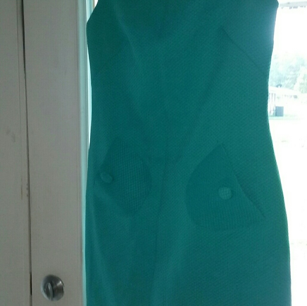 Aqua Dress with built in slip
